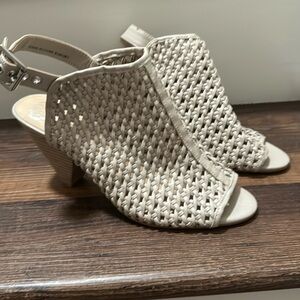 Vince Camuto beige open toe heeled shoes